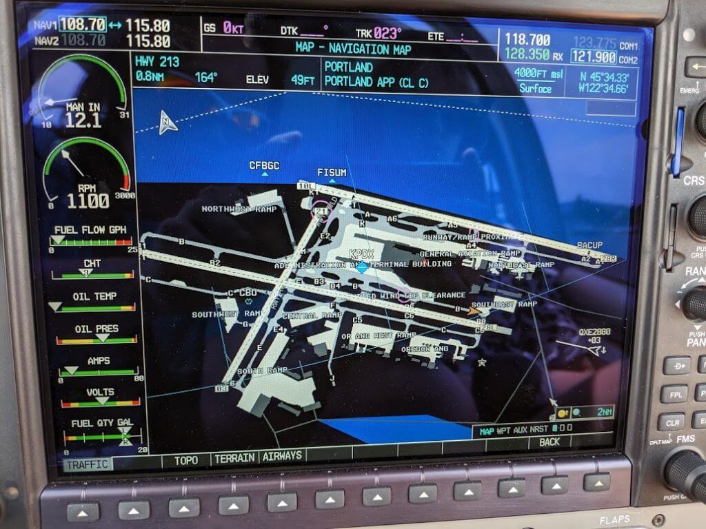 “In 500 ft, turn right onto taxiway alpha, then use the left lane to turn onto taxiway alpha two, and your destination will be ahead.”